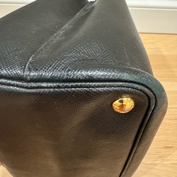 PRADA Saffiano Cuir Small Leather Prada Bag, Black/Red, used condition - Picture 3 of 16